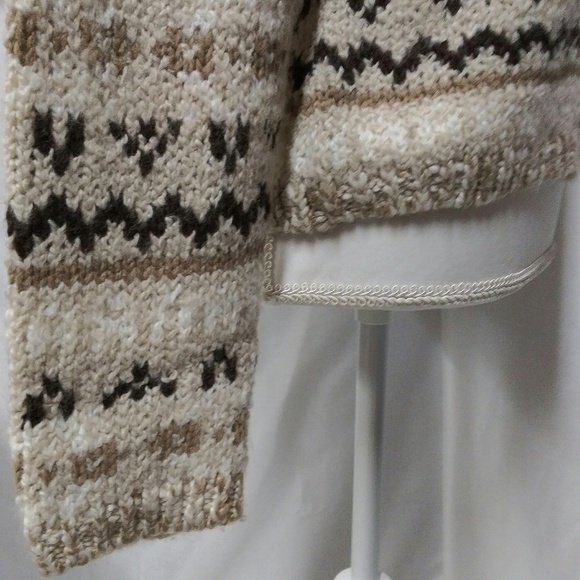 Sonoma Natural Marbled Wool Turtleneck Long Sleeve Pullover Fair Isle Sweater - Picture 4 of 8